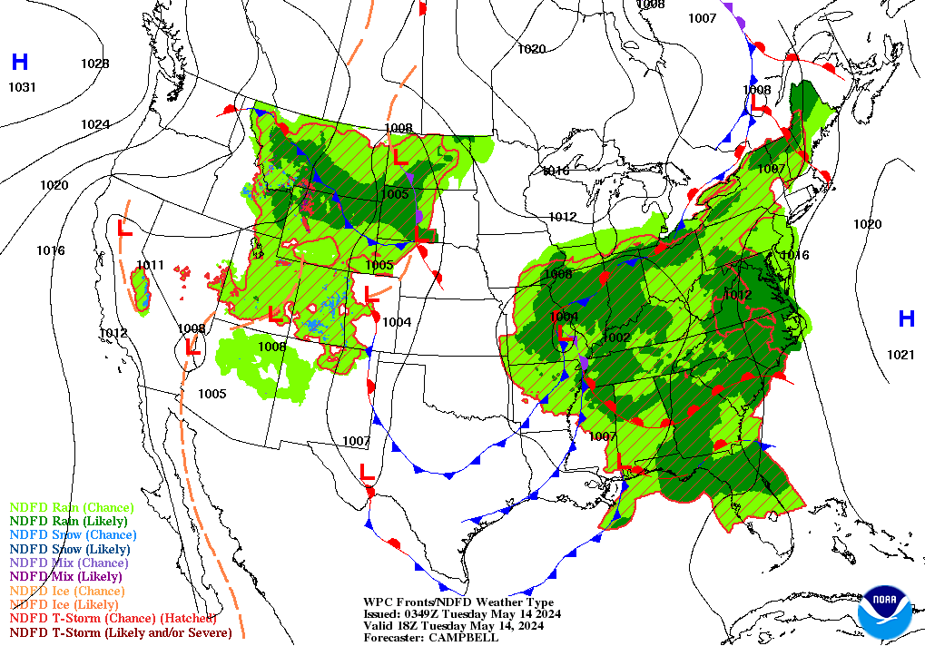 Forecast of Fronts/Pressure and Weather valid Fri 06Z