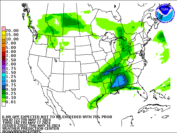 6-Hour 75th
                     Percentile QPF valid 18Z May 17, 2024