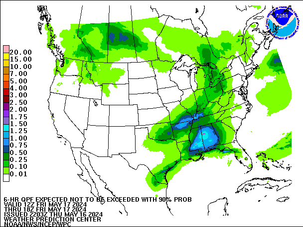 6-Hour 90th
                     Percentile QPF valid 18Z May 17, 2024