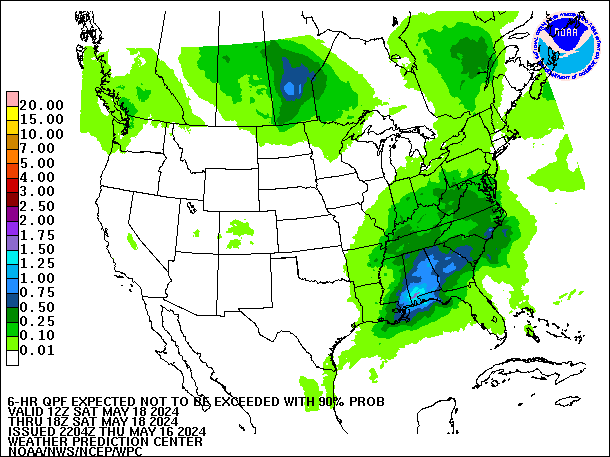 6-Hour 90th
                     Percentile QPF valid 18Z May 18, 2024