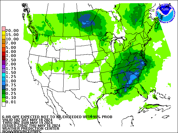 6-Hour 95th
                     Percentile QPF valid 00Z May 19, 2024